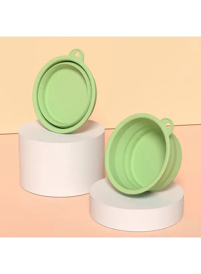 Pink Portable Silicone Collapsible Dog Bowl Easy Clean Travel Outdoor - Image 1